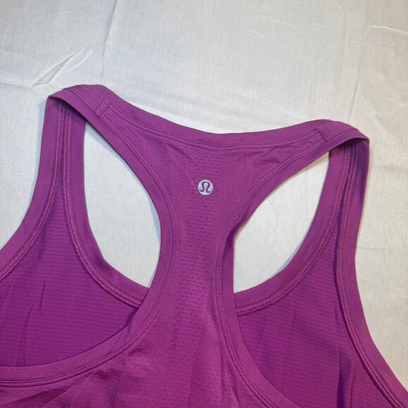 Lululemon Swiftly Racerback Tank Race Length Purple Vivid Plum Women's 10 - Picture 5 of 14